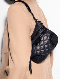 Mini Stud Crosby Sienna, Black Suede