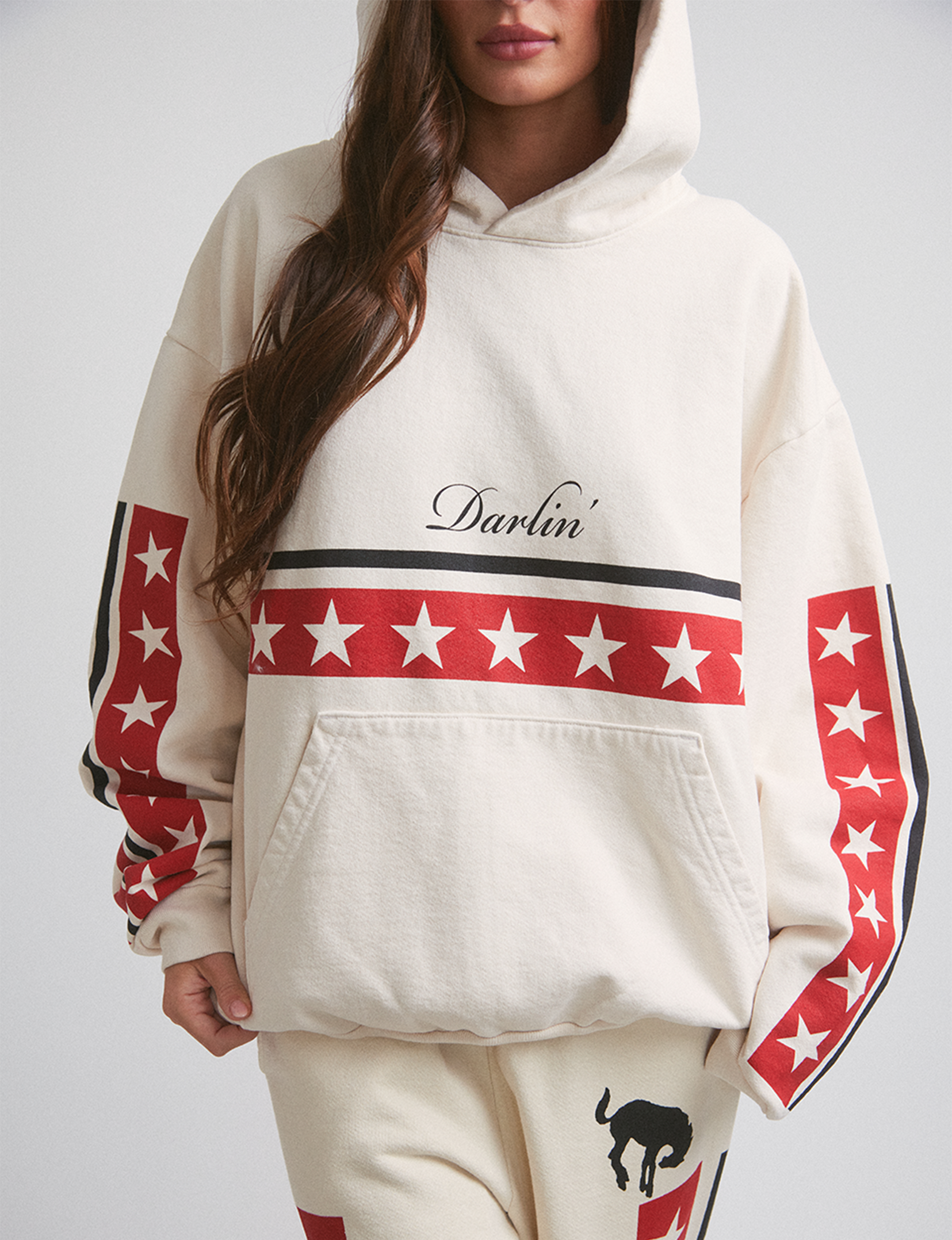 Spangled Hoodie, Creme