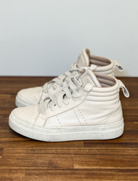 Helmut Lang Leather High Top Sneakers, Cream