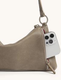 Kyle Small Handbag, Pewter/Brushed Silver