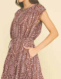 Bohemian Dress, Brown/Pink
