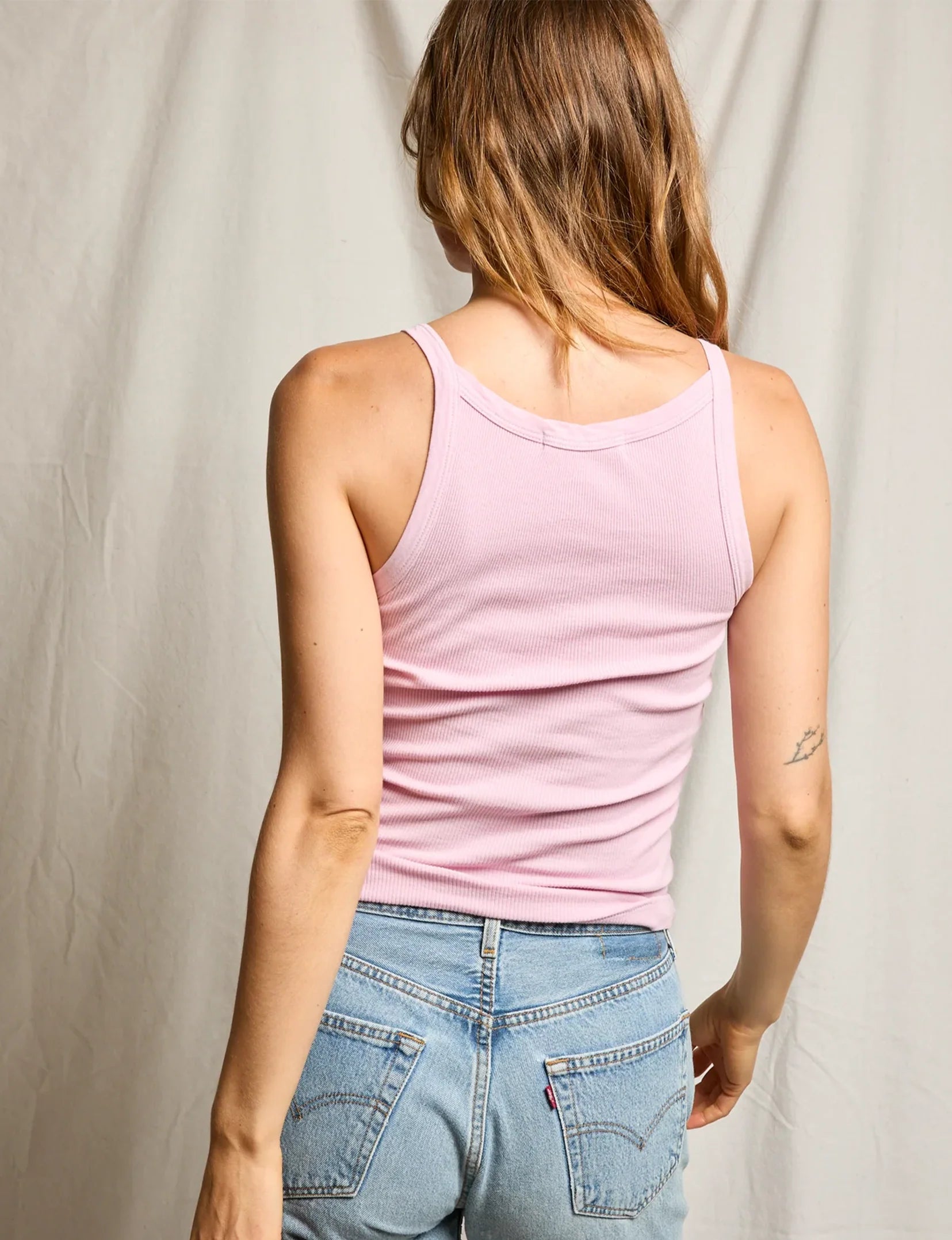 Annie Recycled Tank, Sugar Pink