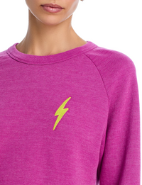 Stitch Bolt Rugby Crew Sweatshirt, Magenta/Orange Yellow