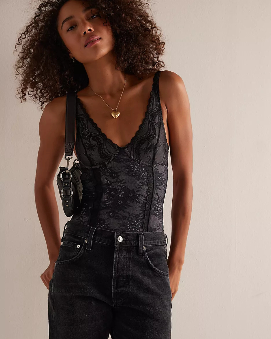 Say You Love Me Bodysuit, Black