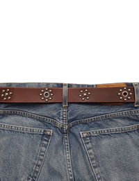 Vintage Edge Studded Belt, Brown