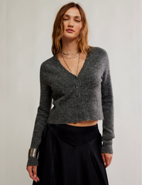 School Girl Cardi, Charcoal Heather