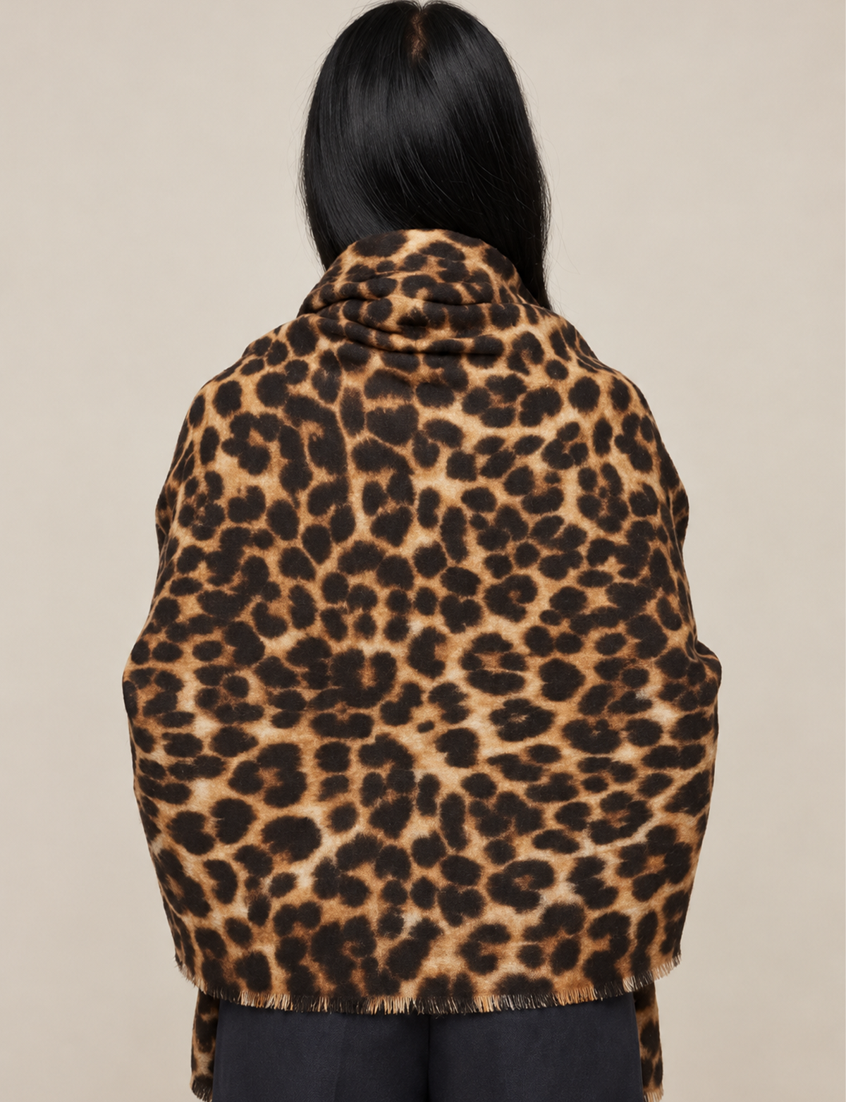 Oversized Animal Blankey Scarf, Leopard