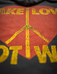 Love Not War Fleece Hoodie, Coal
