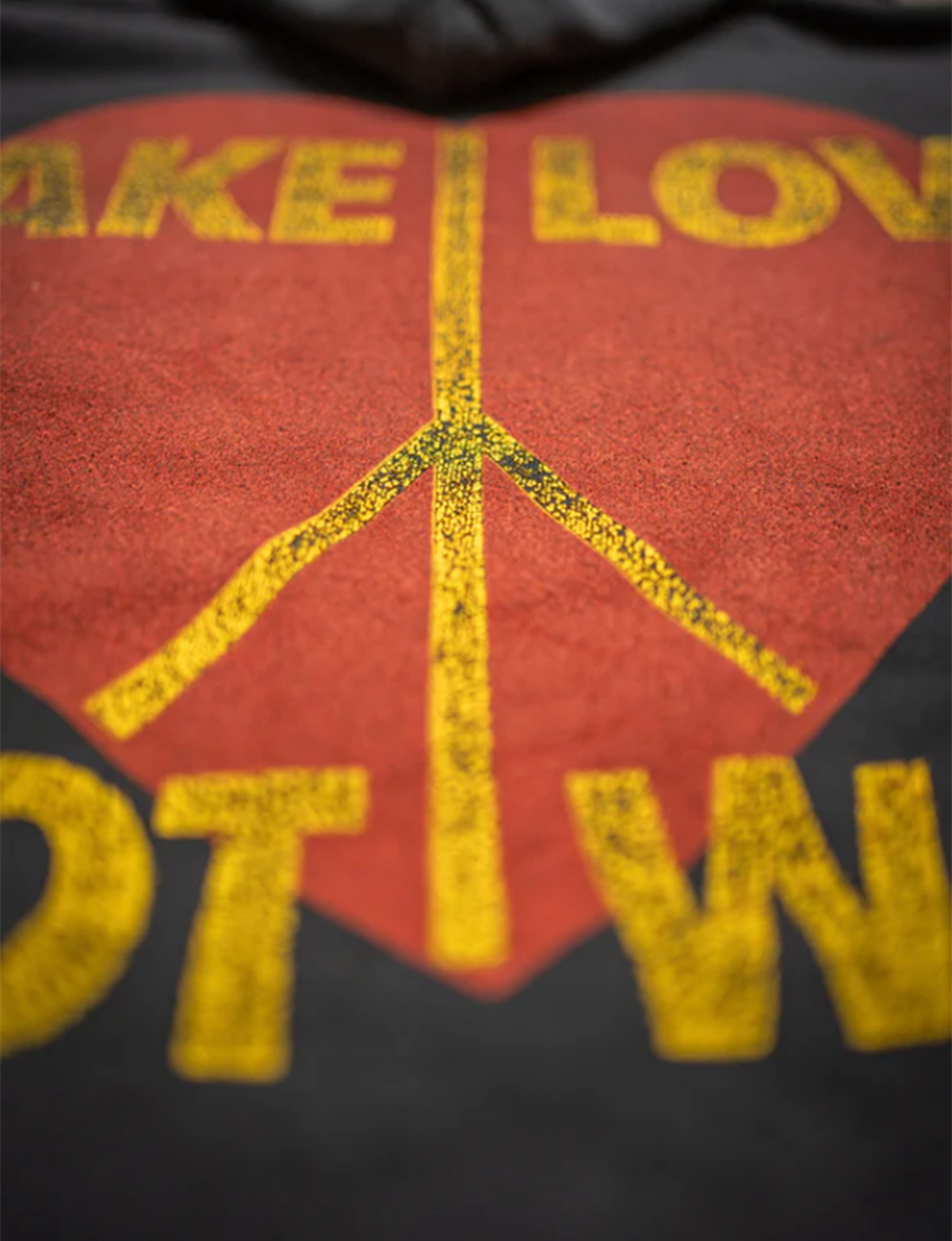 Love Not War Fleece Hoodie, Coal