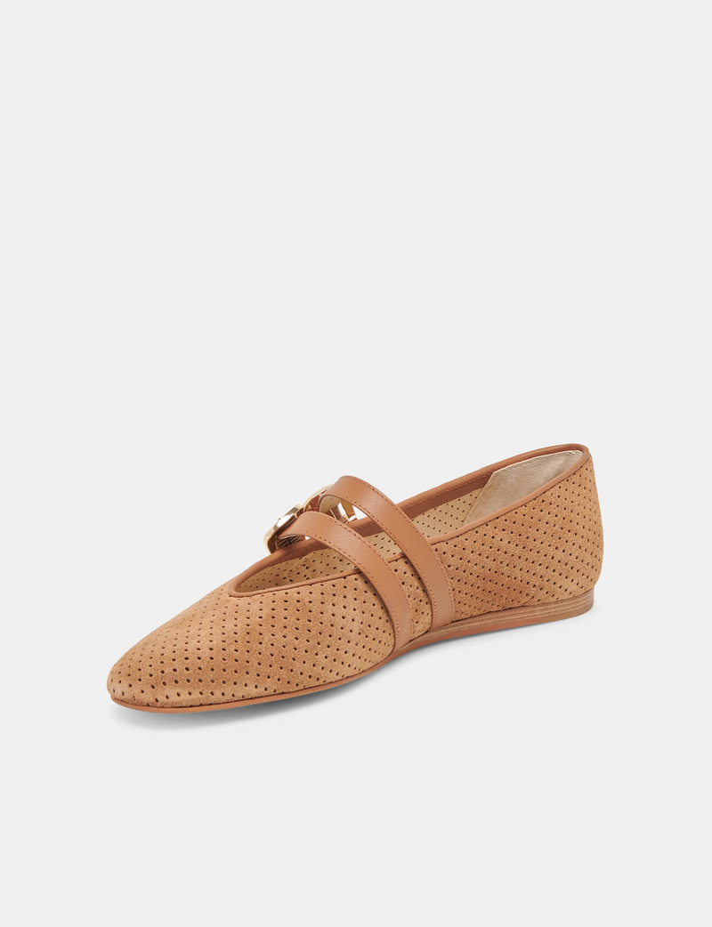 Baylee Ballet Flat, Pecan Suede