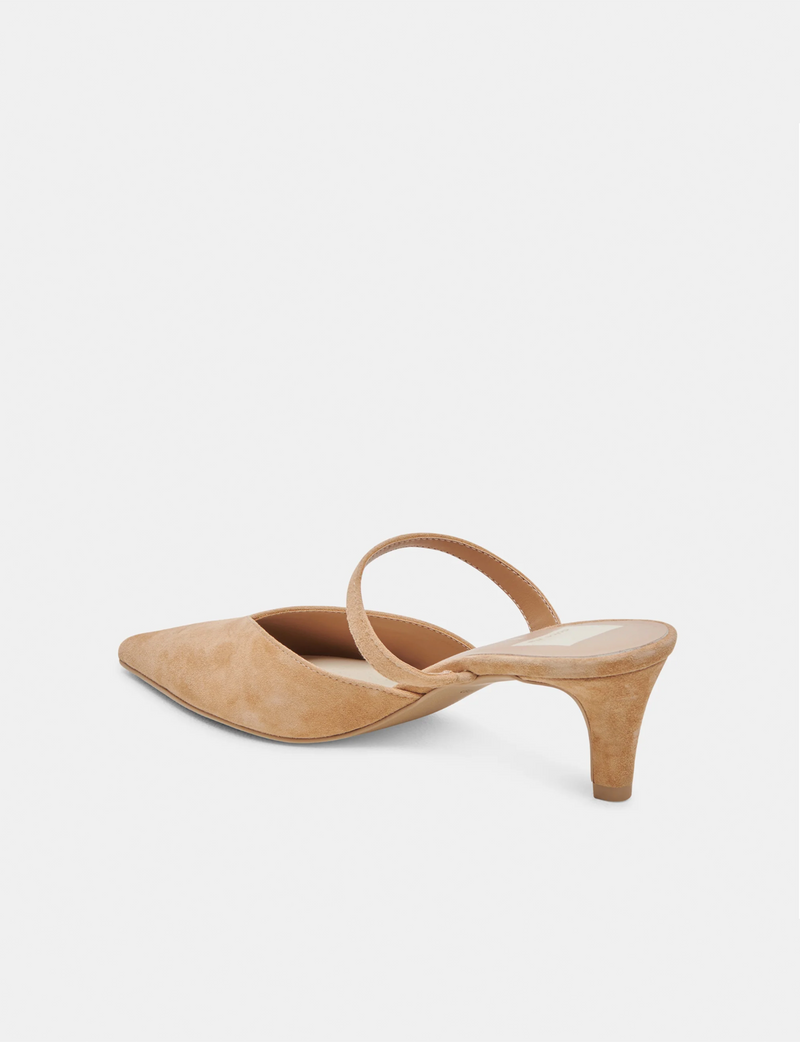 Kanika Mid Heels, Tan Suede