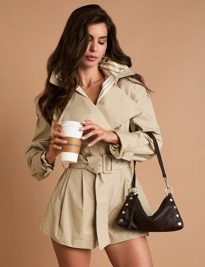 Kyle Small Handbag, Espresso/Silver