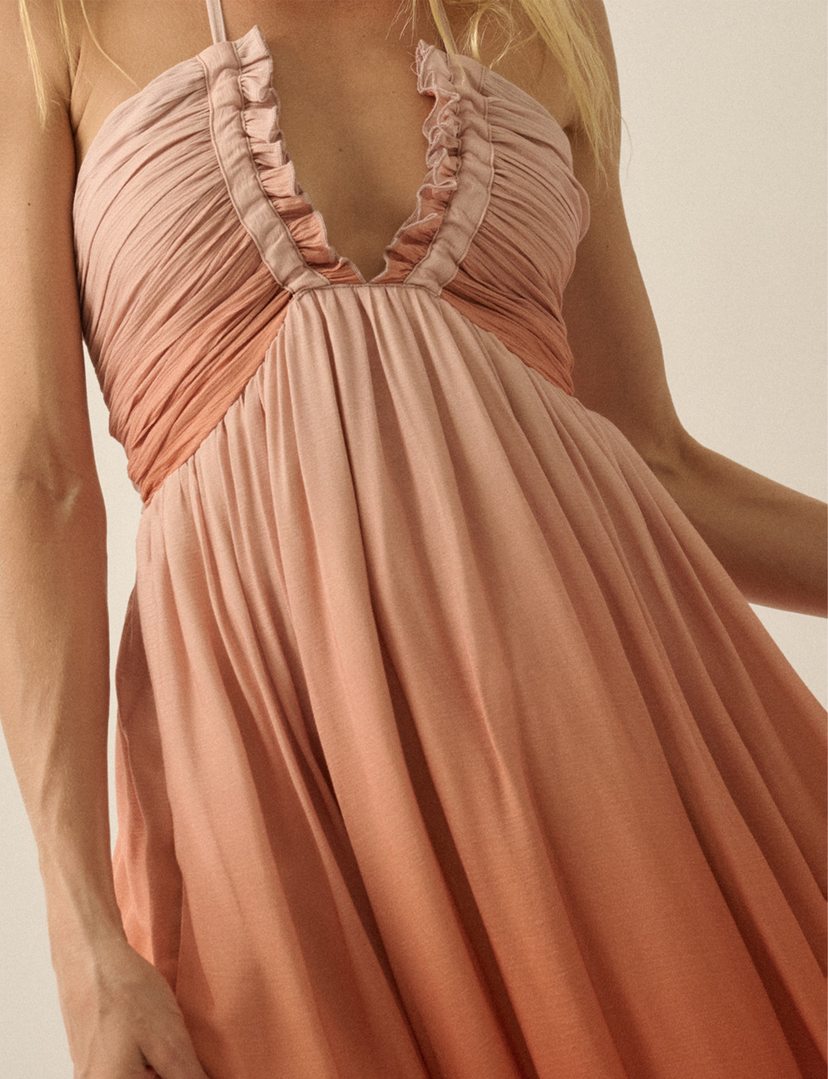 Ombre Halter Maxi Dress, Sunburn