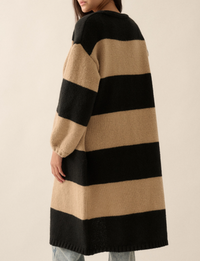 Colorblock Duster, Black/Taupe