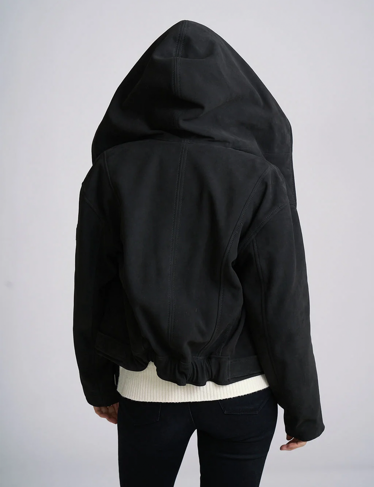 Anna Soft Suede Jacket, Black