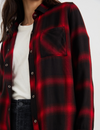 Hunter Plaid Flannel, Diffused Cardinal Black