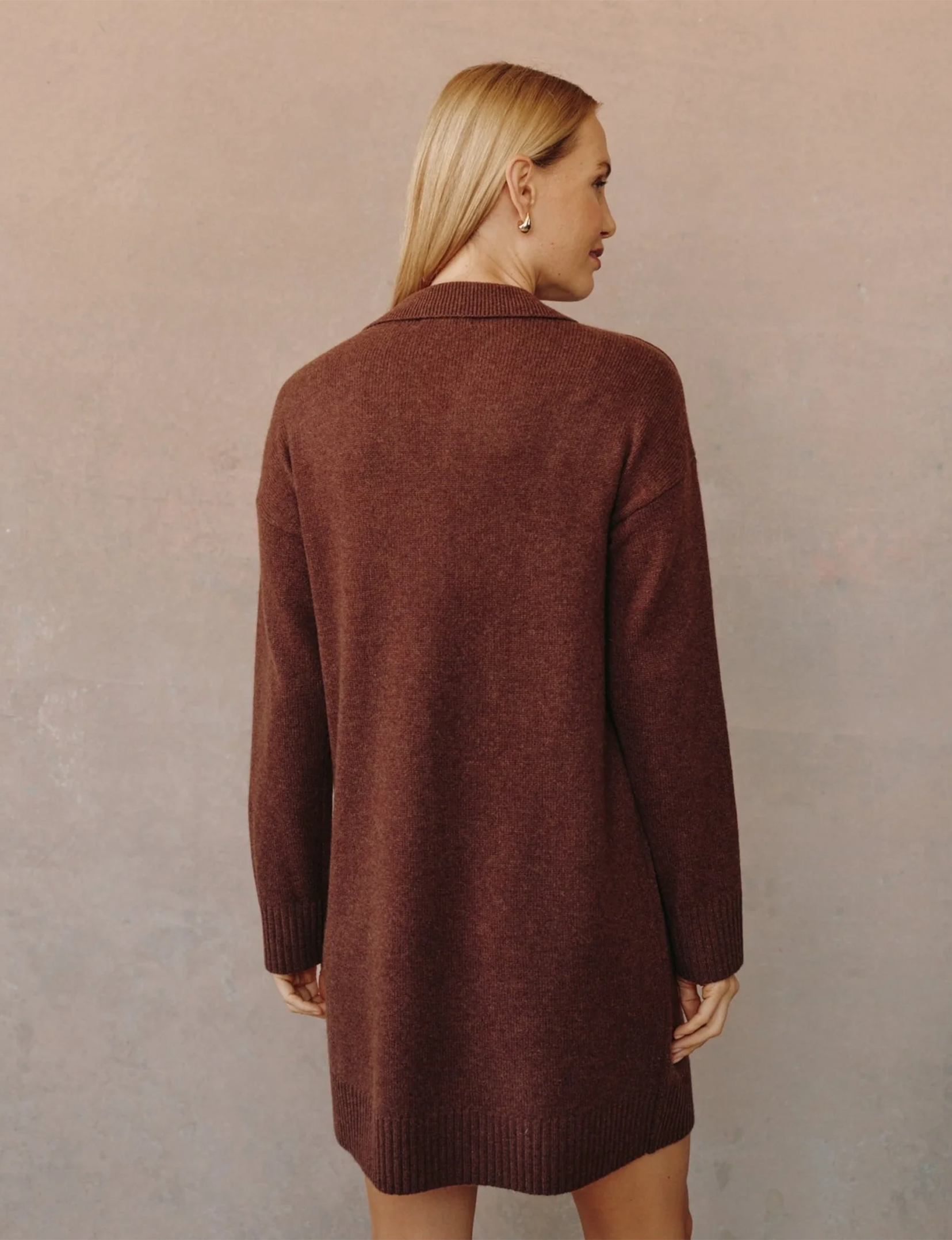 Pullover Sweater Dress, Red Oak