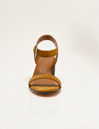 Buckle Up Block Heel, Driftwood Tan Suede