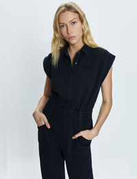 Rosie Shoulder Pad Jumpsuit, Fade To Black