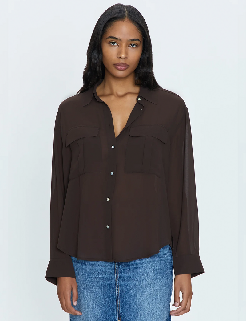 Reese Sheer Shirt, Dark Roast