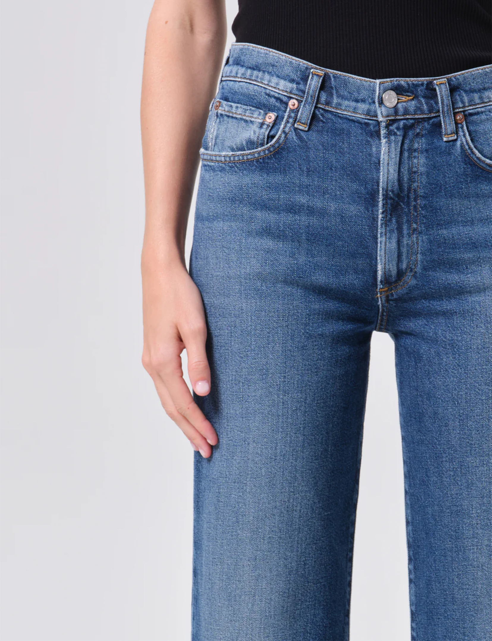 Harper Mid Rise Straight Leg Crop, River