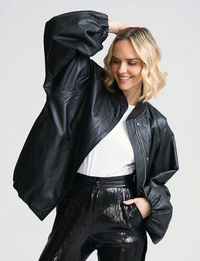 Kylie Oversized Bomber, Black
