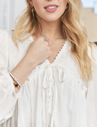 Priya Eyelet Top, White