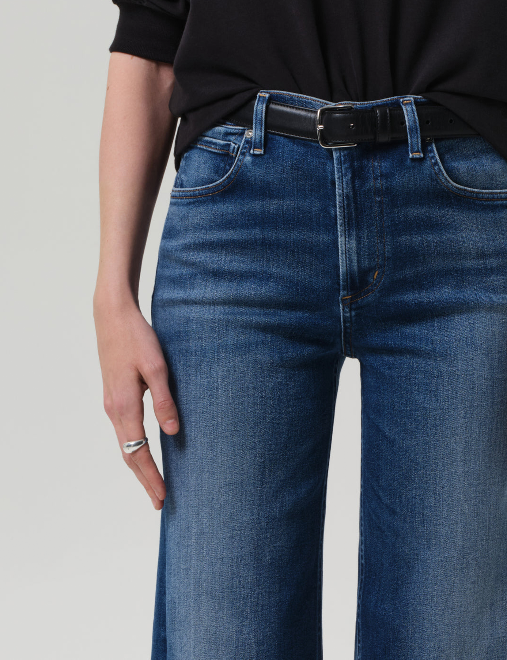 Lyra Cropped Wide Leg, Augusta (Clean Hem)