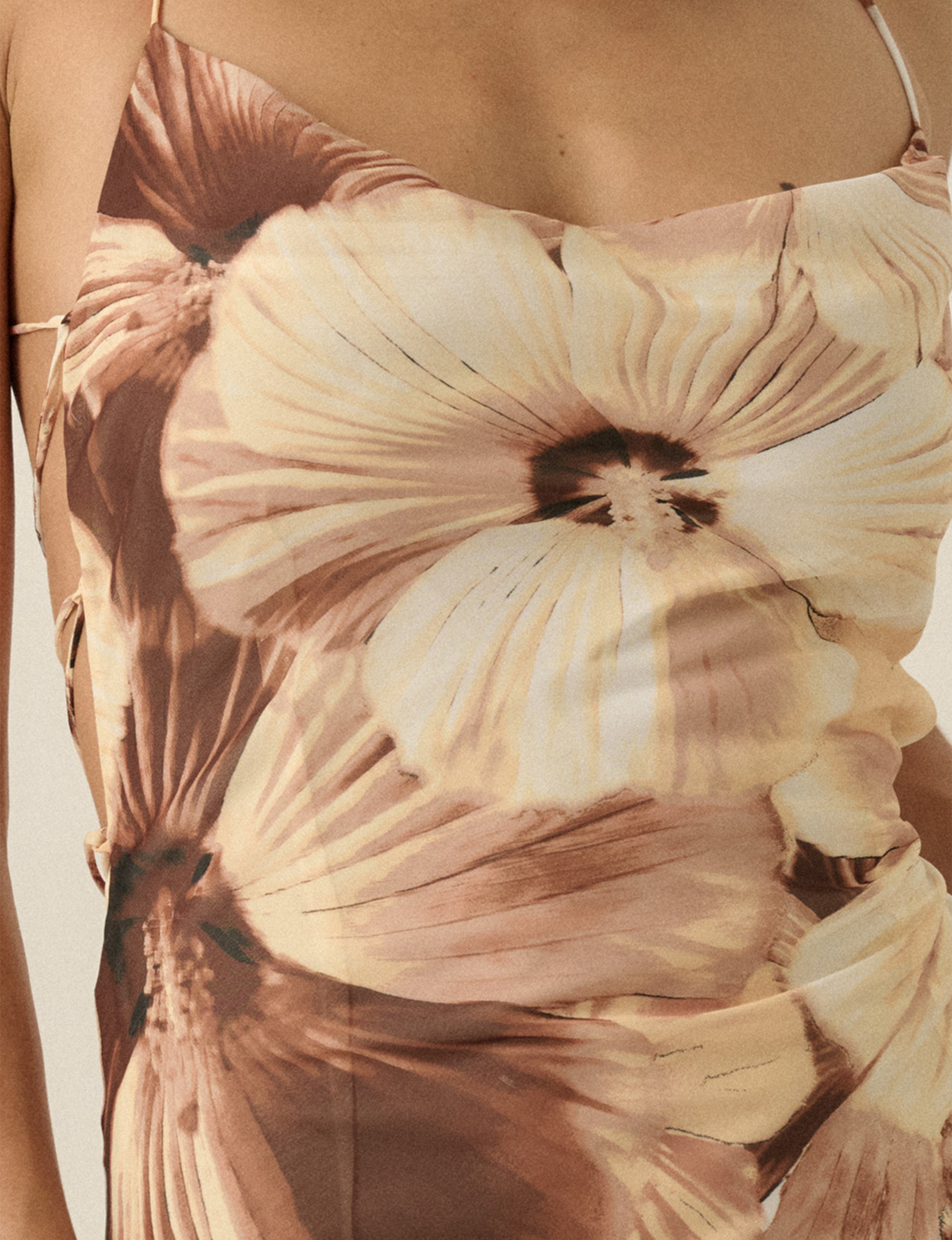 Chiffon Maxi Dress, Sand Floral