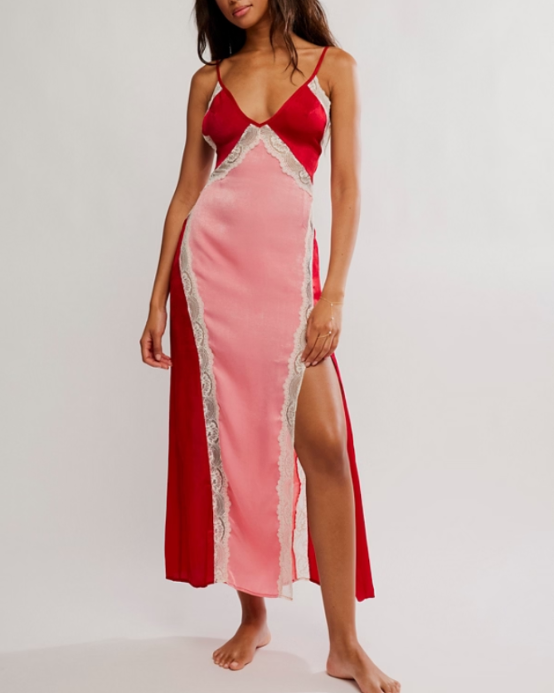 Some Kind of Love Maxi Slip, Sweetie Pink/Combo