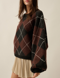 Argyle Sweater, Brown/Black