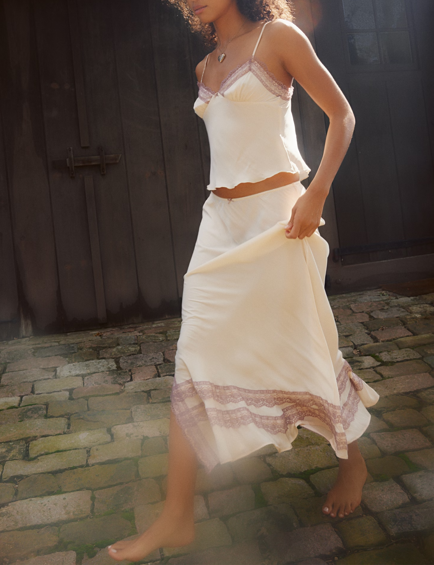 Wish You Were Here Slip Set, Pearled Elderberry