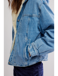 Asher Cozy Denim Jacket, Snowdrift Wash