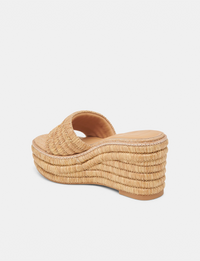 Throne Wedge, Light Natural Raffia