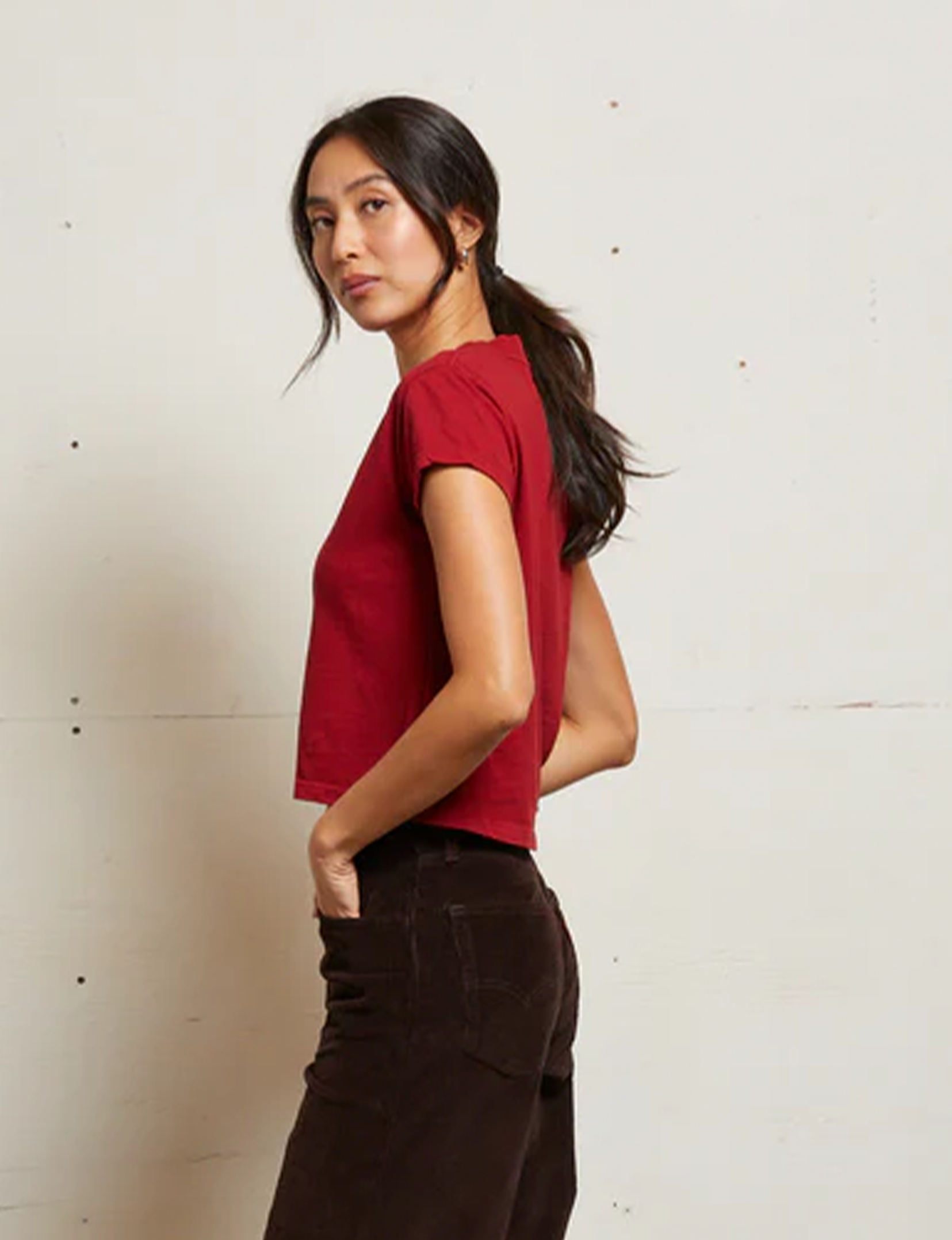 Alanis Recycled V-Neck, Maple