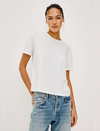Cotton Cashmere LS Tee, White