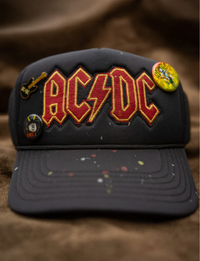 AC/DC Lightening Trucker Hat, Black