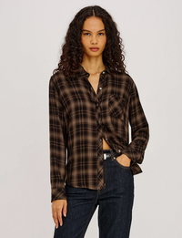 Hunter Plaid Flannel, Almond Black