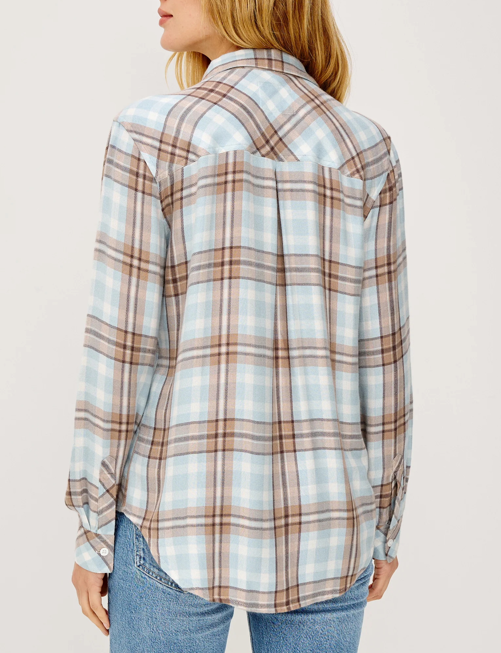 Hunter Plaid Flannel, Chambray/Ivory Dune