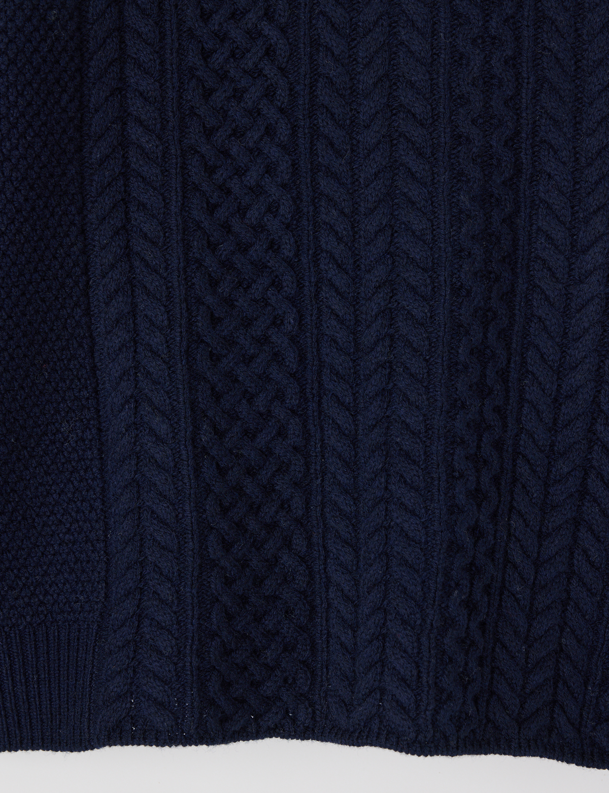 Panel Cable Pullover, Navy