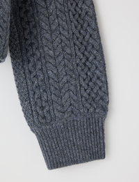 Panel Cable Pullover, Gray