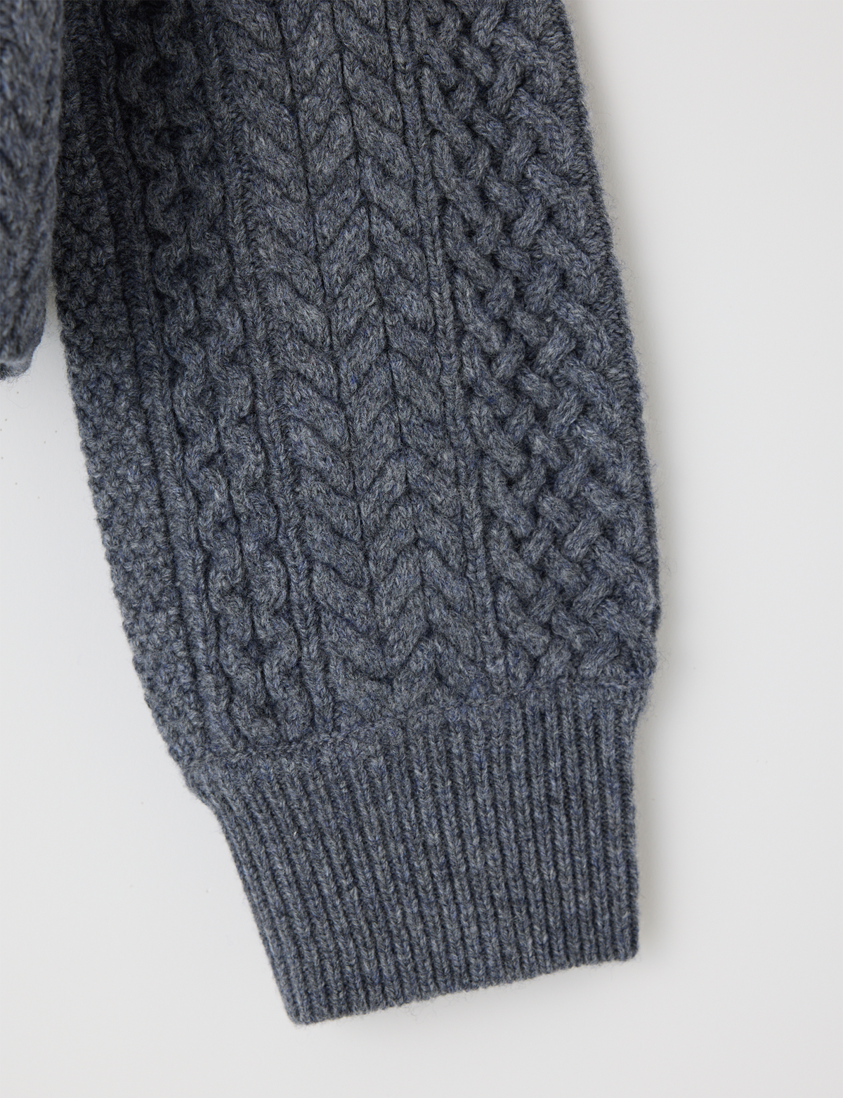 Panel Cable Pullover, Gray