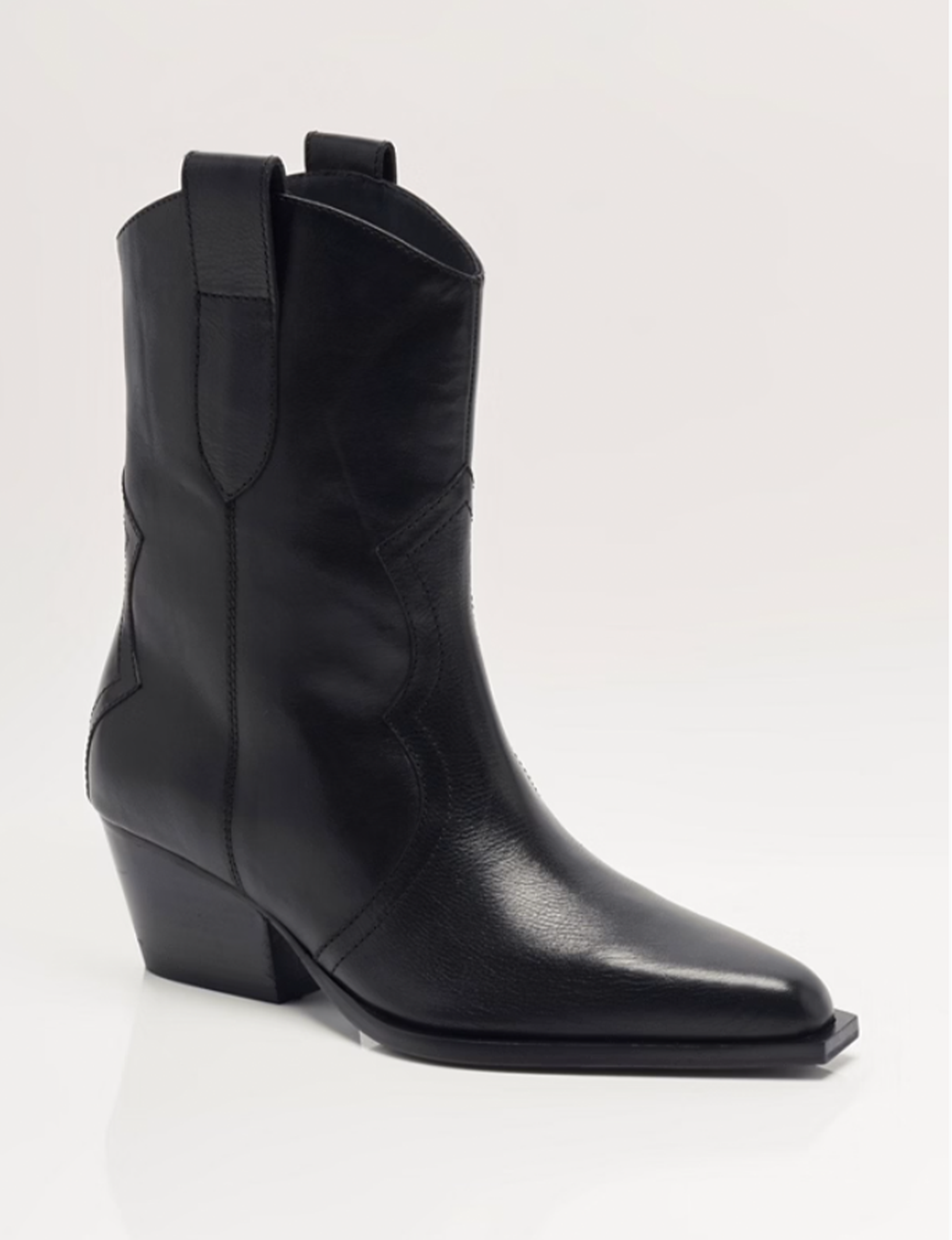 Cat Nap Cowboy Boot, Black Leather