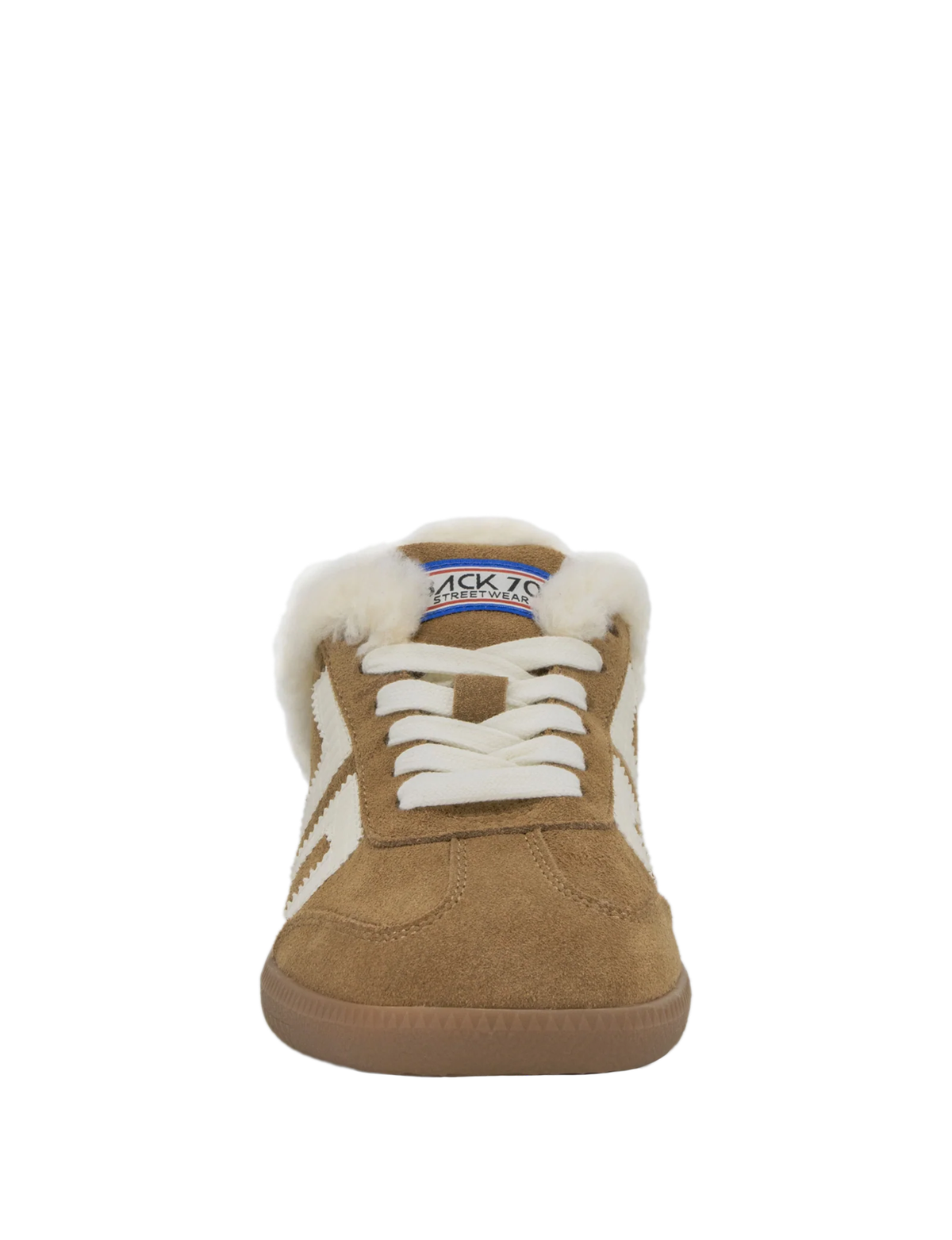 Easter Fuzzy Backless Sneakers, Tobacco/White