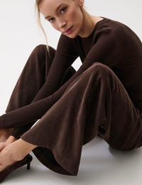 Jadyn Low Slung Corduroy Palazzo, Mocha