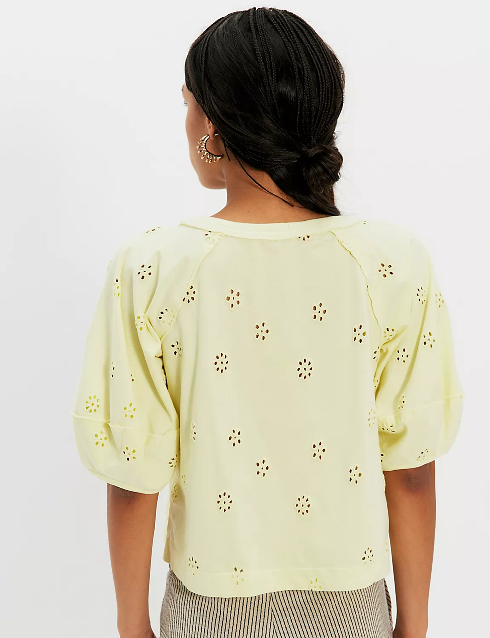 Jessie Eyelet Tee, Lemon Water/Combo