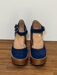 Free Bird Poppy Platform Clogs, Blue Suede