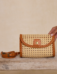 Rattan Clutch, Tan