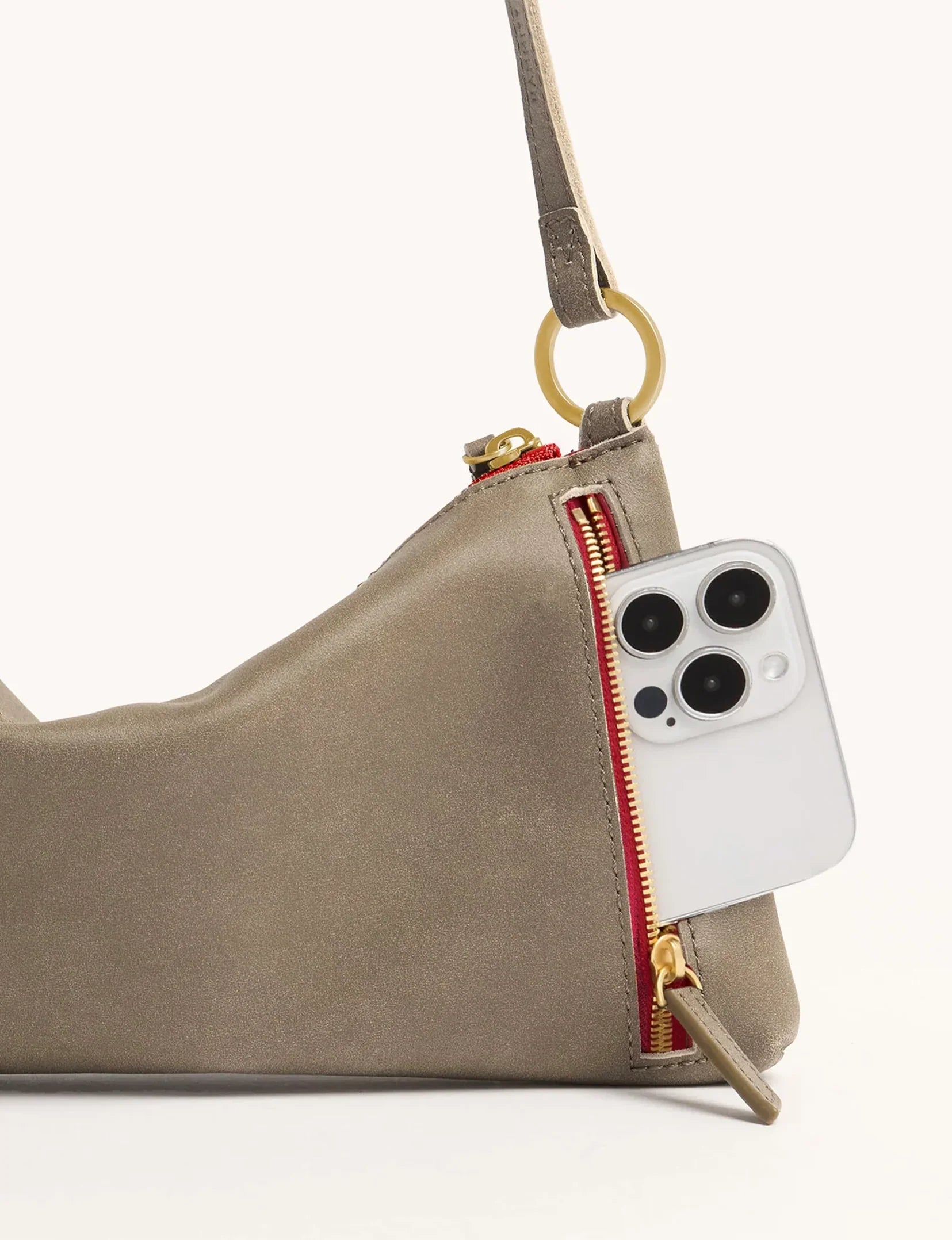 Kyle Small Handbag, Pewter/Brushed Gold