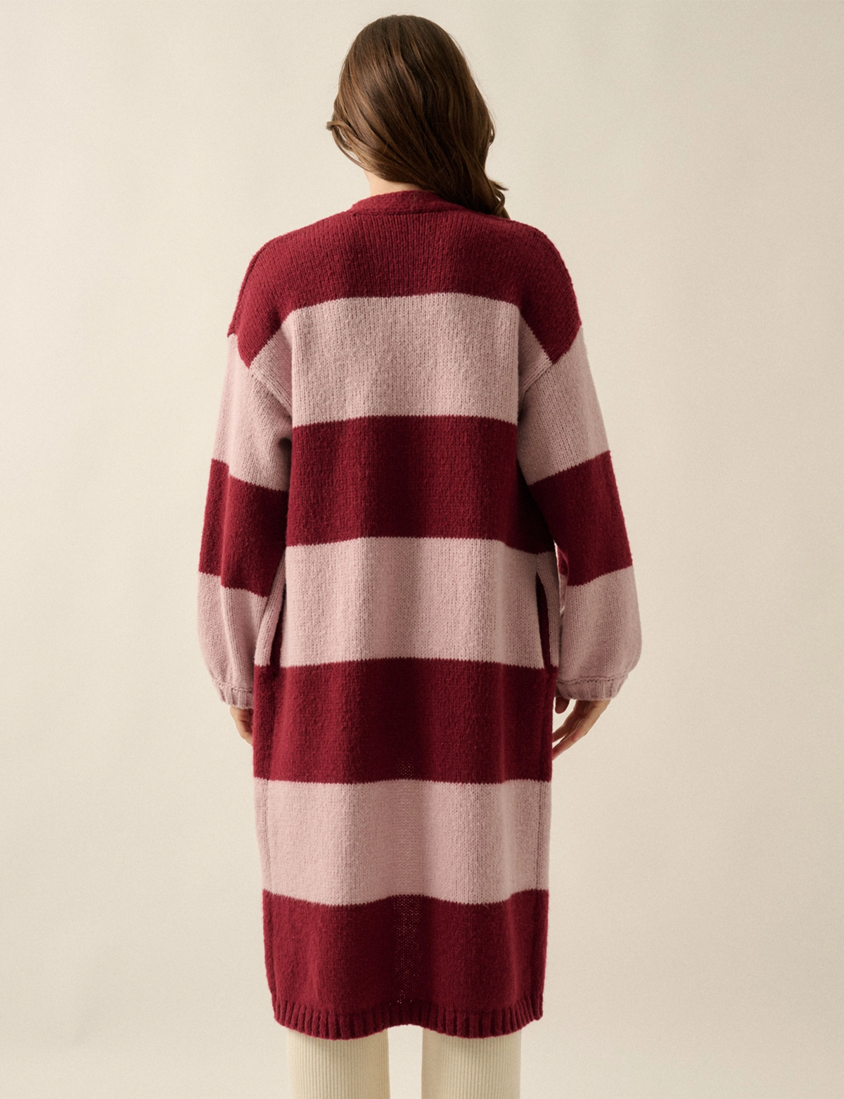 Colorblock Duster, Burgundy/Aubergine